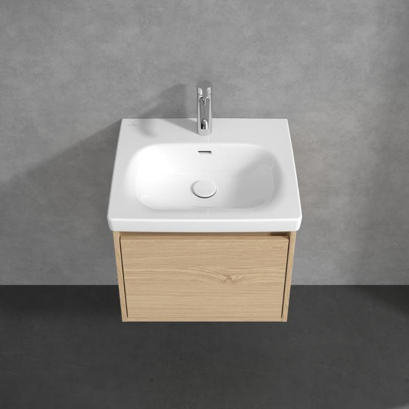 Mobilier suspendat pentru lavoar Villeroy&Boch Skyla, 1 sertar Soft Close, 55 cm, nordic oak